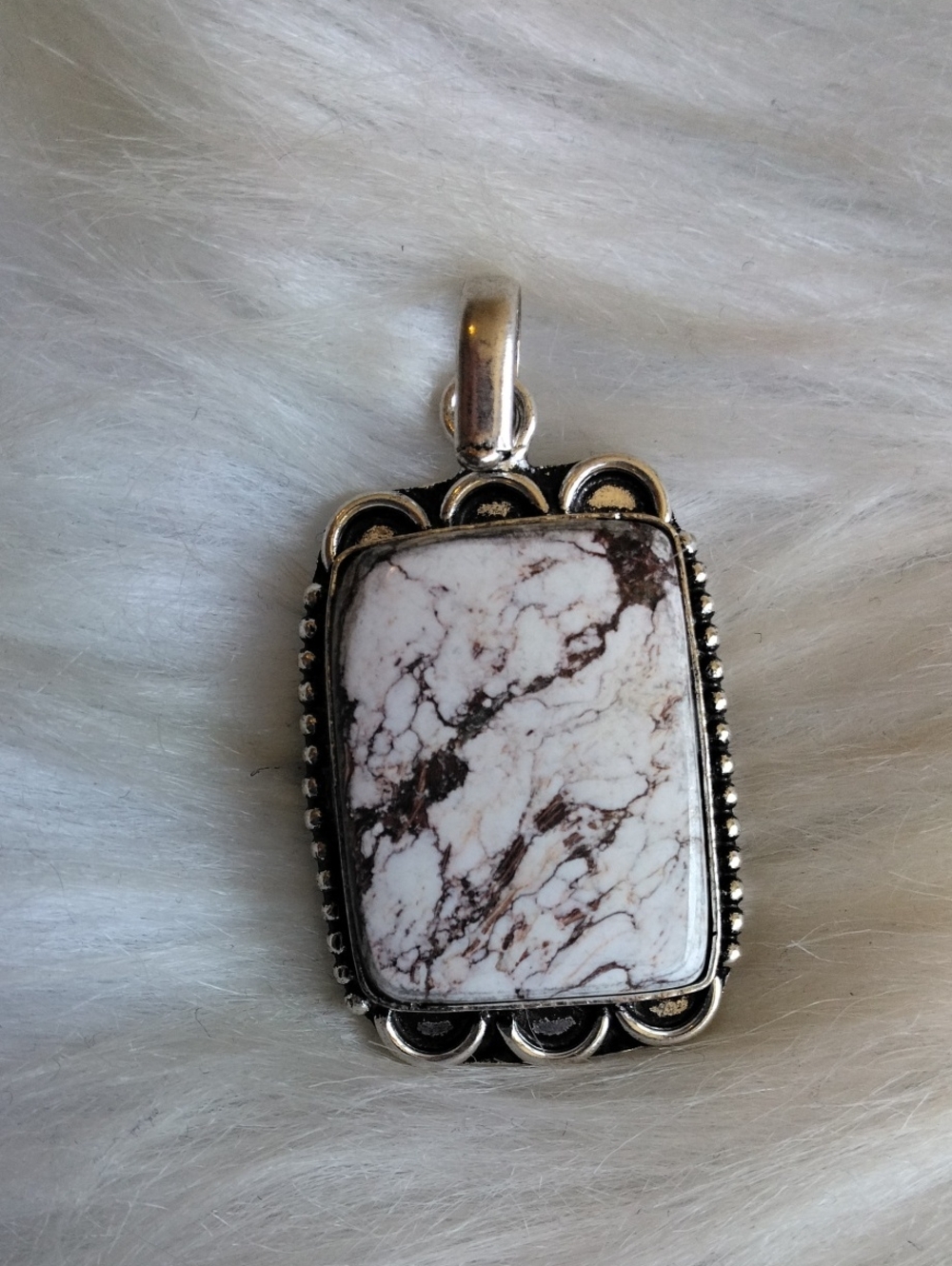 Wild Horse Jasper Silver Plated Gemstone Necklace Pendant